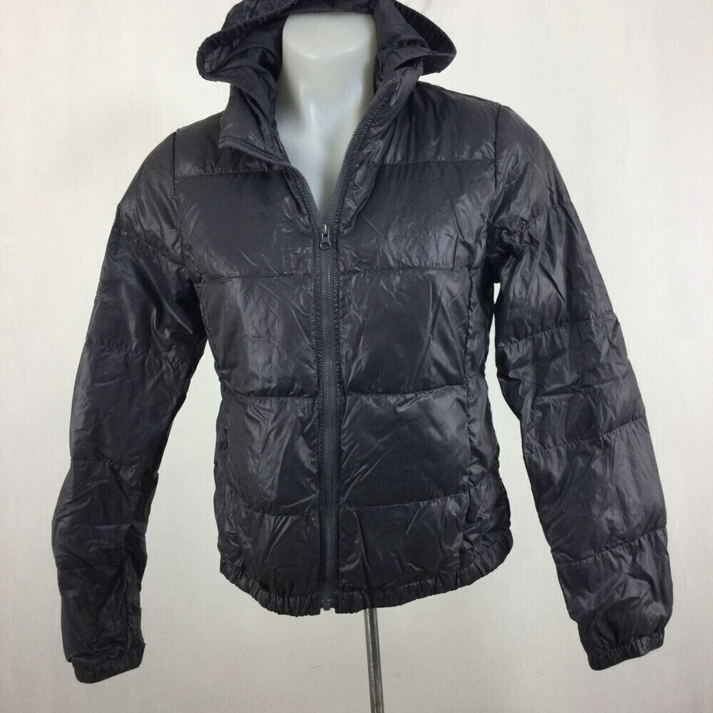 J. Crew Nylon Down Puffer Full Zip Hooded  Bomber Jacket Blue Size Small - Picture 13 of 15